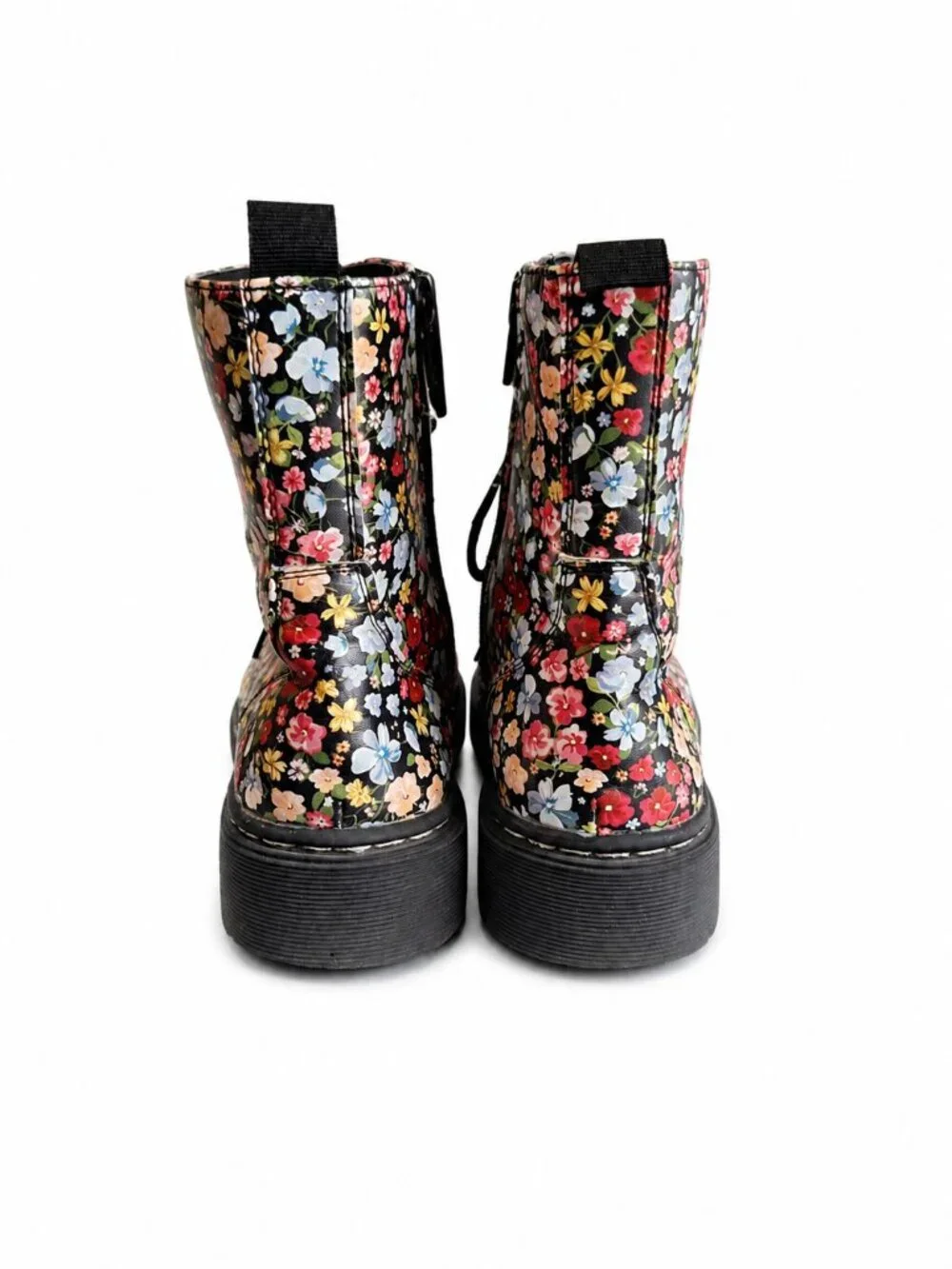 Sincerely Jules Sz 5 Floral Combat Boots Cottagecore Whimsy Grunge Lace Up